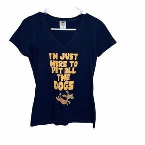 Womens V neck Fruit of the Loom Pet dog shirt S